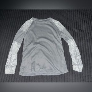 Gray and Lace sleeved shirt. Fits like a medium.